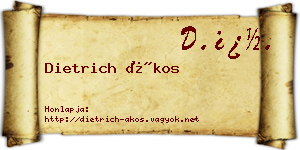 Dietrich Ákos névjegykártya
