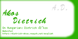 akos dietrich business card